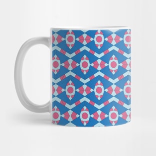 Vintage motif Blue and Pink Pattern Mug